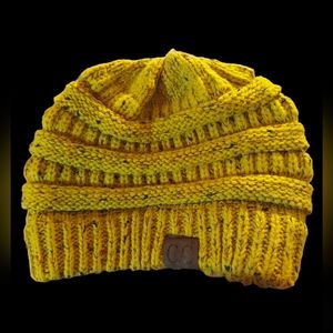 C.C. Ribbed Knit Speckled Mustard Beanie